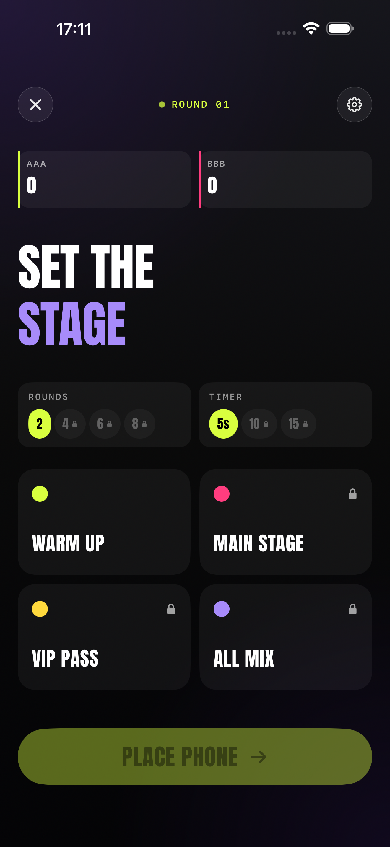 Category picker screen