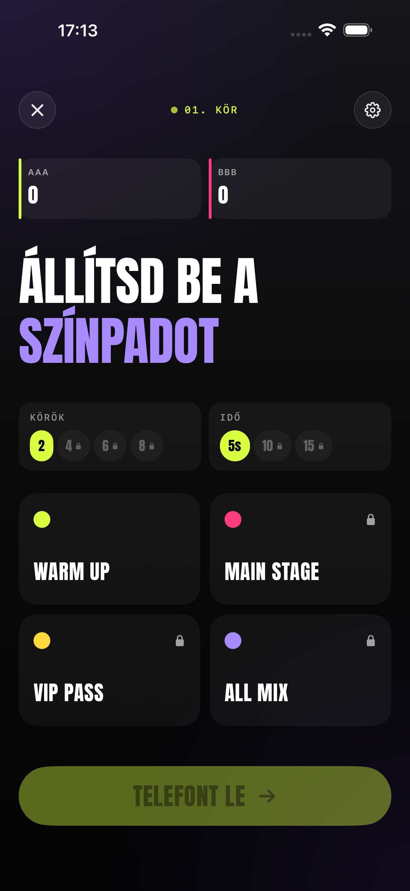 Category picker screen